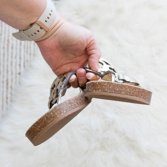 EUC TORY BURCH MILLER CLOUD SANDAL METALLIC GOLD CORK FOOTBED SZ 9.5 - Picture 11 of 11